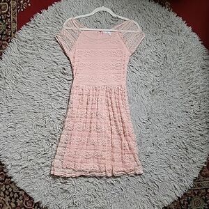 Delias Dress Pink Lace Size XS Extra Small Y2K Coquette Girly Romantic ✨️💫